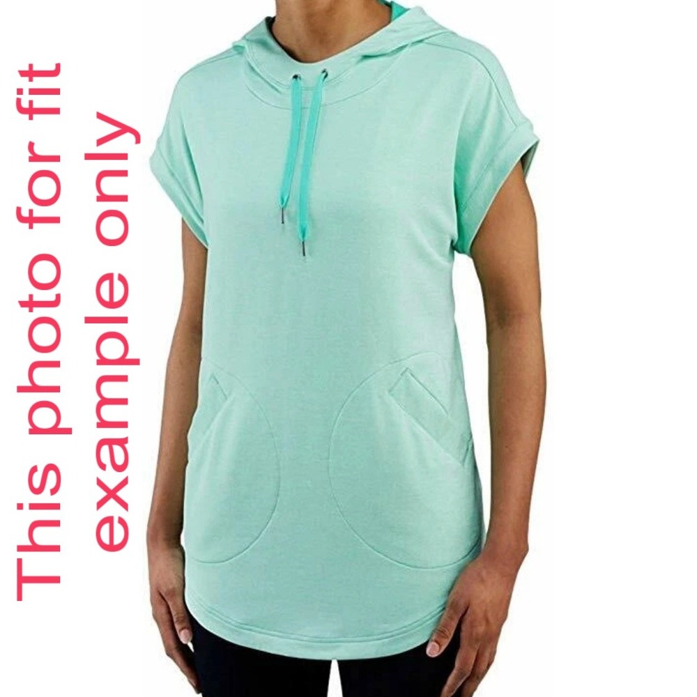 Merrell Women Pink Heathered Short Sleeve Swallowtail Hoodie Pullover Pockets Lg - Picture 15 of 15